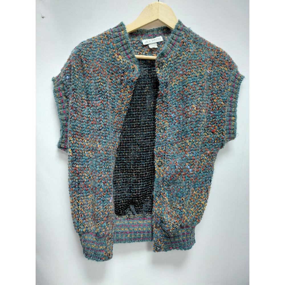 JACK WINTER Mohair Blend Knit Vest Solid Sleeveless Women Size L